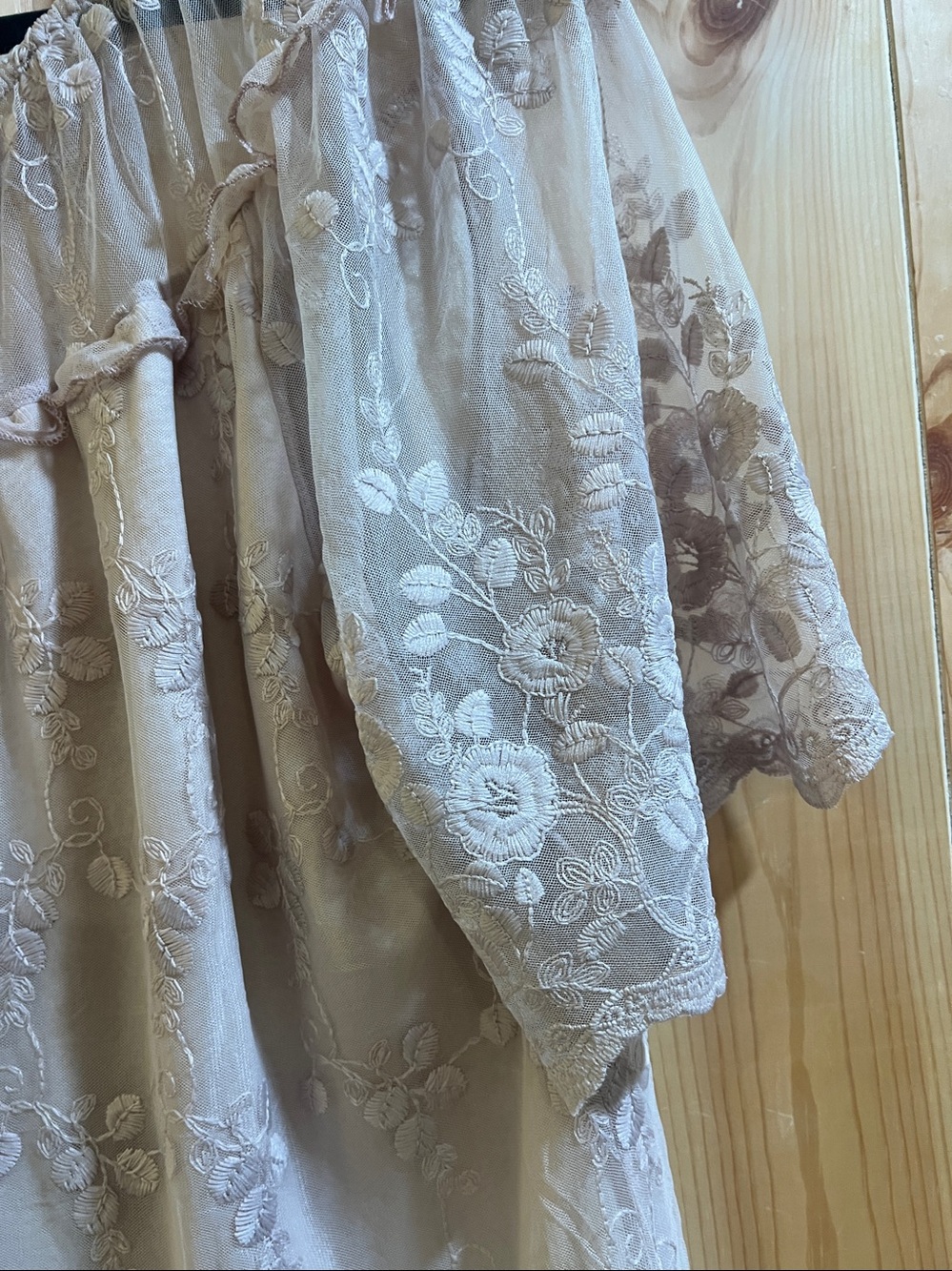 Cato Blush Sheer Embroidered lace Peasant Blouse size x large - Picture 7 of 9